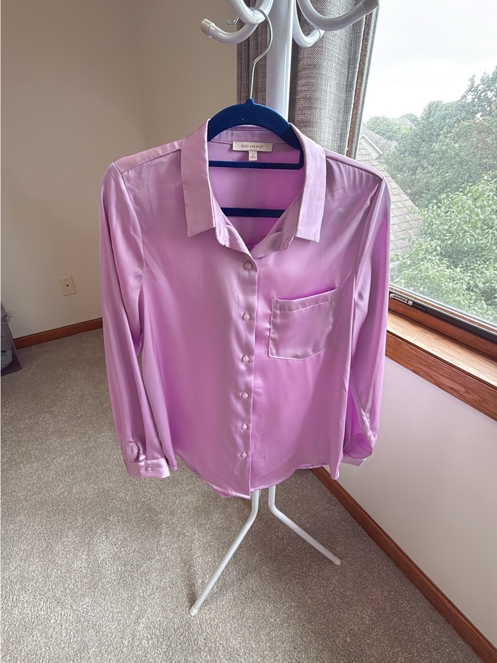 Silky Lavender Button-Down Dress Shirt